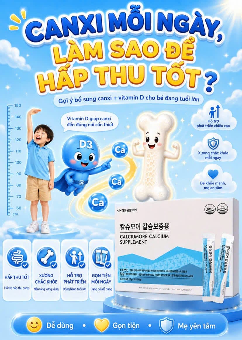 Váng sữa canxi hữu cơ CALCIUMORE (Hàn Quốc) 3