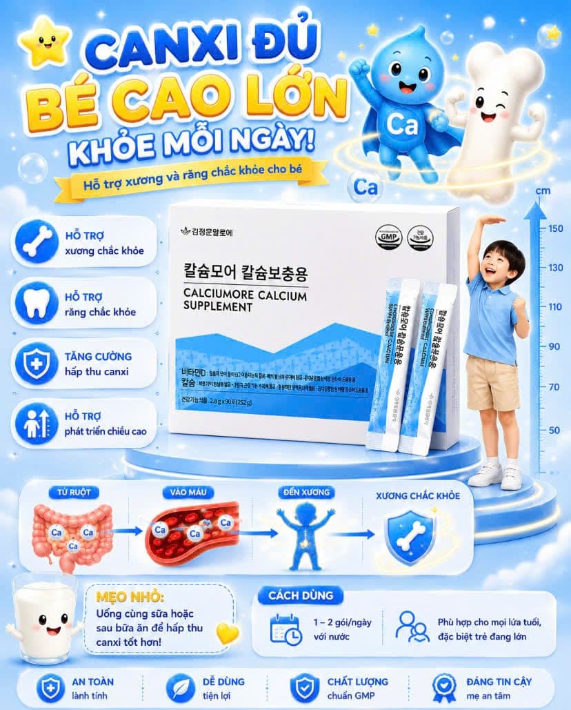 Váng sữa canxi hữu cơ CALCIUMORE (Hàn Quốc) 4